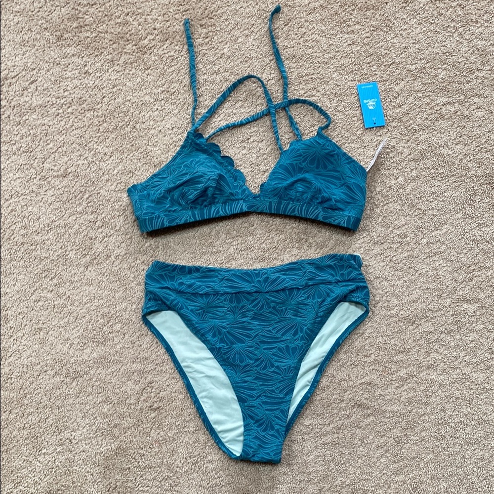 Cupshe Blue Bikini Set Classic Swimwear
